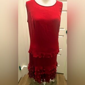 Escada. Silk Ruffle Party Dress. Size Large.